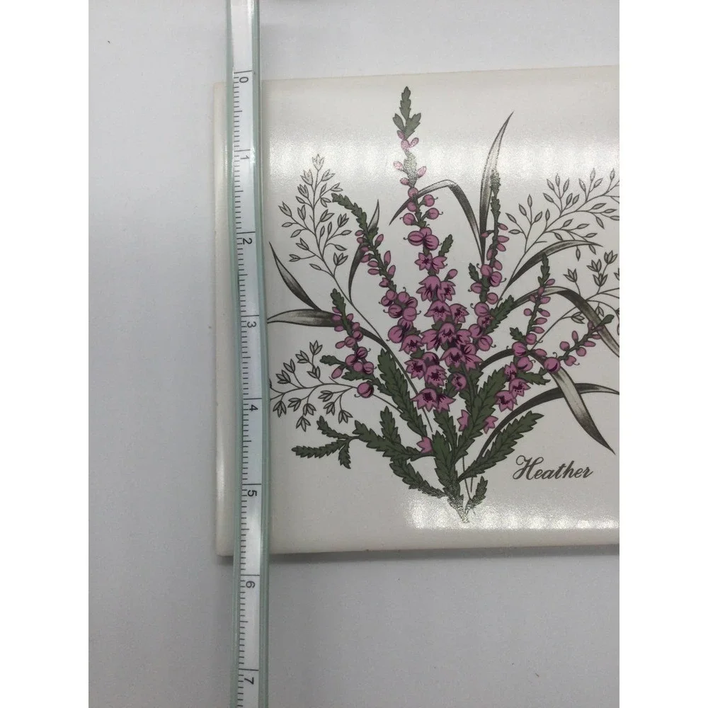 Vintage 6”‎ Heather trivet purple cotagecore spring country farmhouse decor